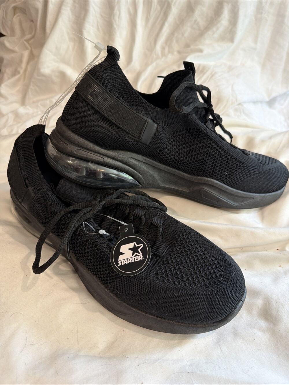 STARTER Turbo Athletic Sneakers Shoes Men's 10.5 Black Lace Up Textile Low NEW